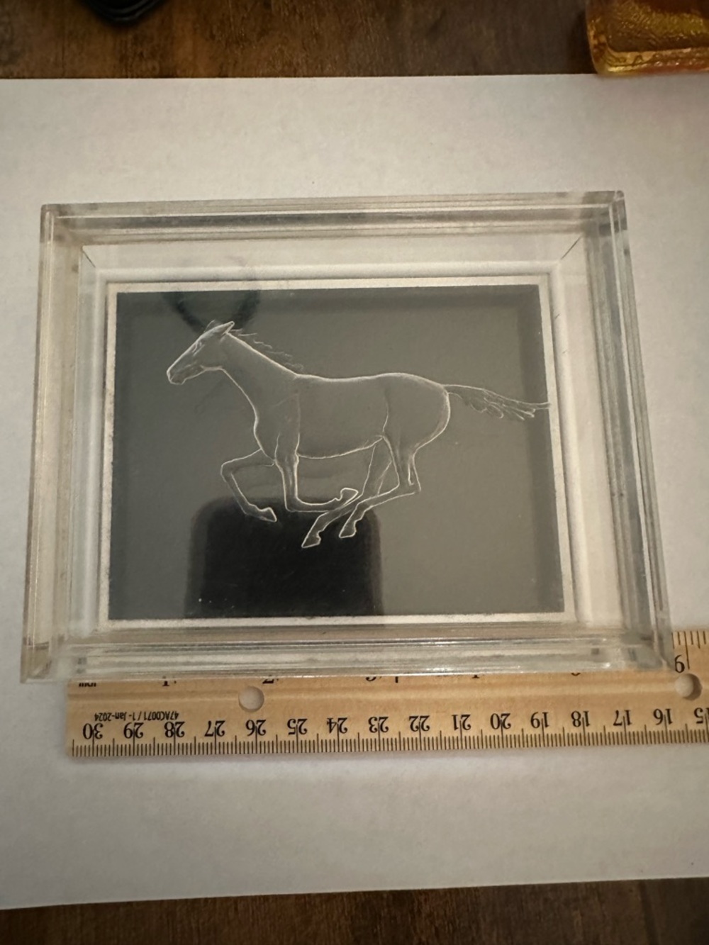 Clear Acrylic Horse Art Plaque with Black Panel - Picture 4 of 4